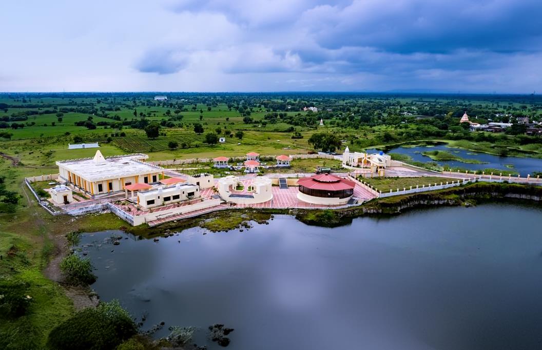 Aerial view of the completed theme park at Riddhapur, Morshi, Amravati